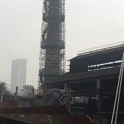 重鋼煙囪粘粘貼纖維，內圓植筋（碳纖維膠、碳纖維布、封縫膠）